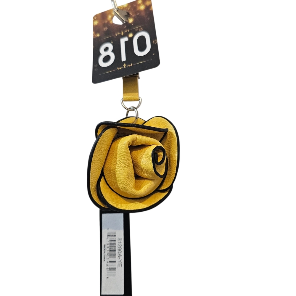 Yellow rose bag charm